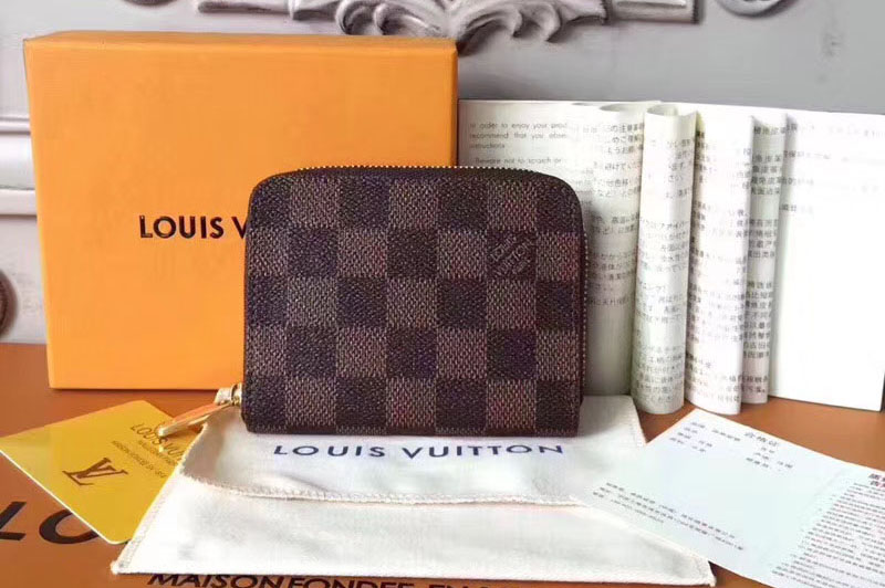 Louis Vuitton N63070 Zippy Coin Purse Damier Ebene Canvas