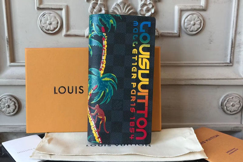 Louis Vuitton N63509 Brazza Wallet Damier Cobalt Canvas