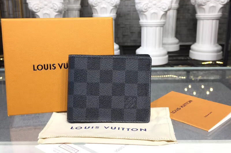 Louis Vuitton N64002 LV Slender ID Wallet Damier Graphite Canvas
