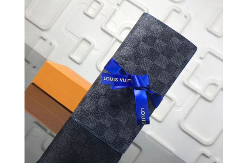Louis Vuitton N64031 LV Vasco Wallet Damier Graphite Canvas Blue