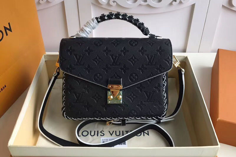 Louis Vuitton M43942 LV Monogram Empreinte Pochette Metis Bags Black