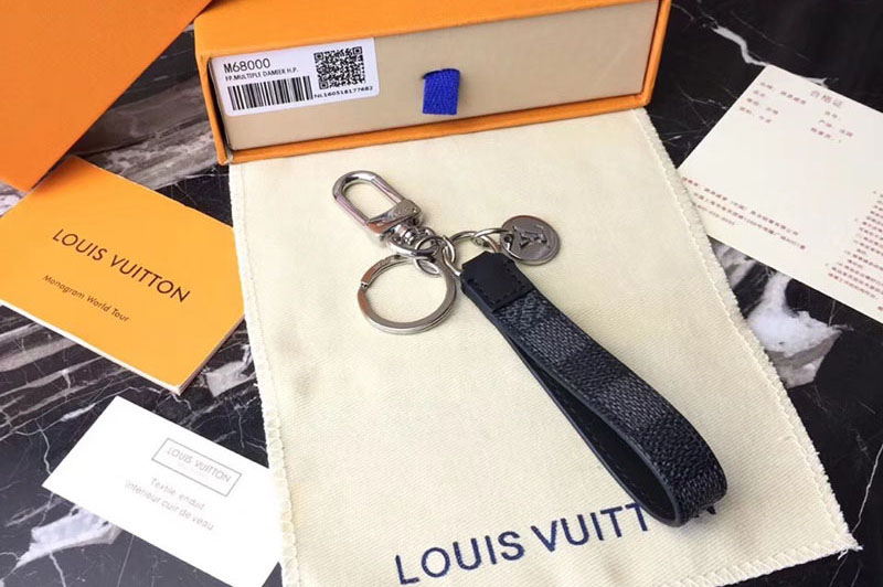 Louis Vuitton M61950 LV Damier Graphite Canvas Dragonne Bag Charm and Key Holder
