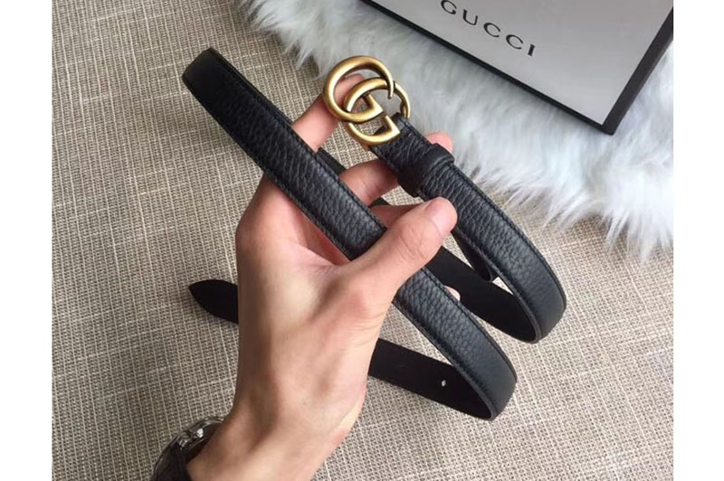 Gucci 409417 20mm Leather belt with Double G buckle