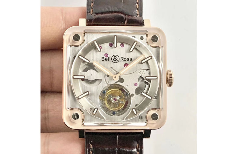 Bell&Ross Experimental 42.5mm RG Case BR-X2 Best Edition Skeleton Dial on Brown Leather Strap A BR-Cal.380