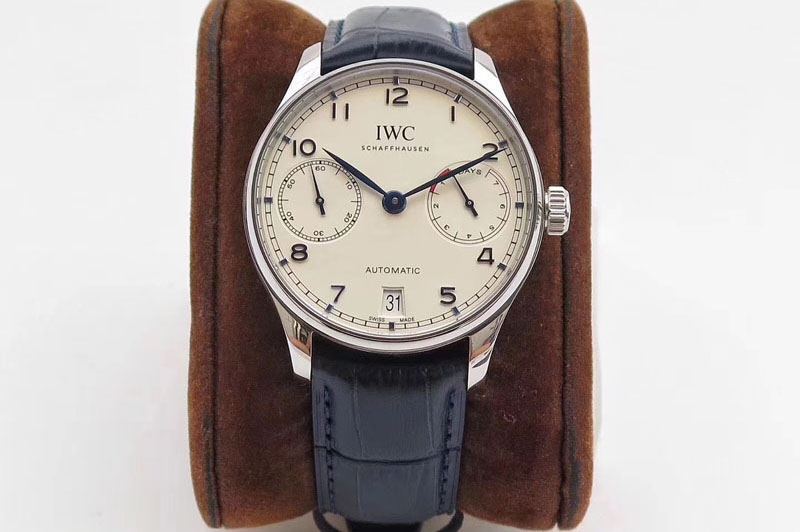 IWC PORTUGUESE REAL PR IW500705 ZF V4 1:1 BEST EDITION White Dial ON BLACK LEATHER STRAP A52010