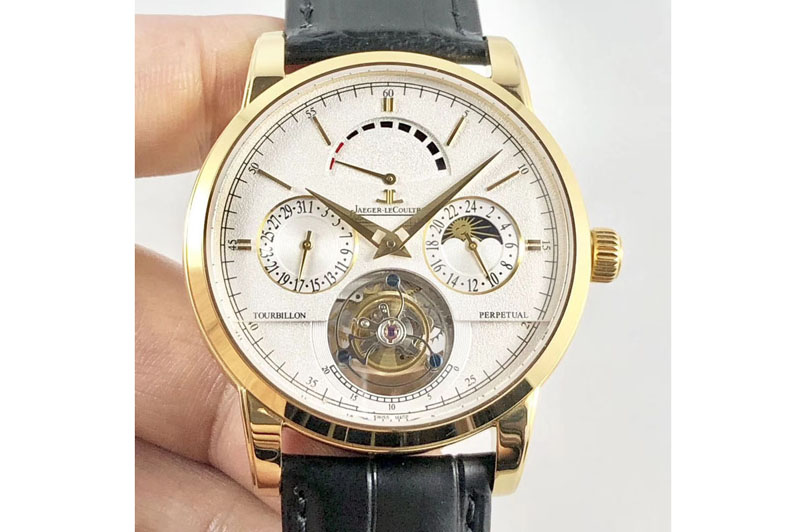 Jaeger-LeCoultre Master Tourbillion 42mm YG/LE White Dial Watches