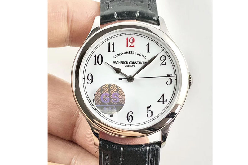 Vacheron Constantin Historiques 86122 SS GSF 1:1 Best Edition White Dial Red 12 On Black Croco Leather Strap A2460