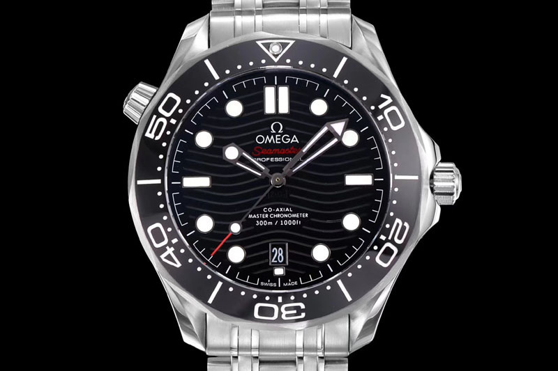 Omega Seamaster Diver 300M OM Best Edition Black Ceramic Black Dial on SS Bracelet A8800
