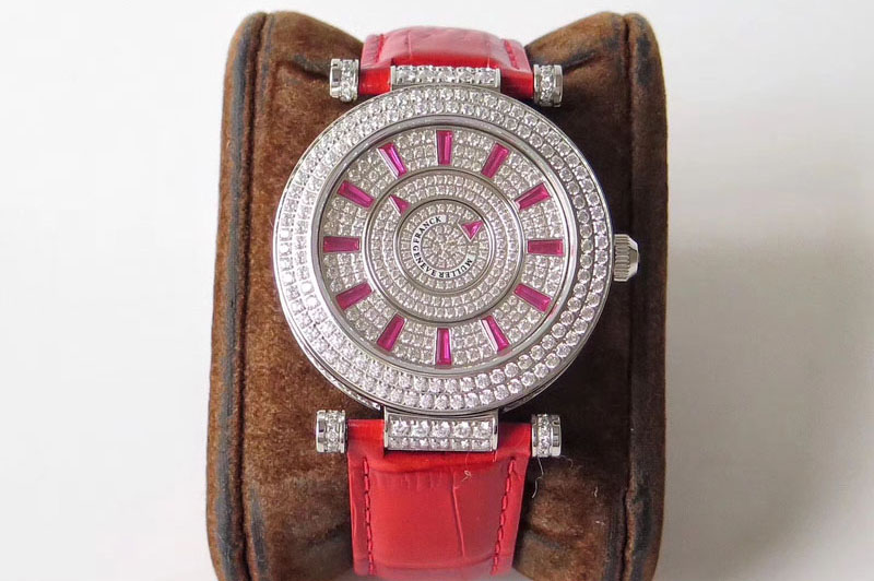 Franck Muller Double Mystery 42mm SS/LE Full Red Diamond Dial and Bezel FM.800