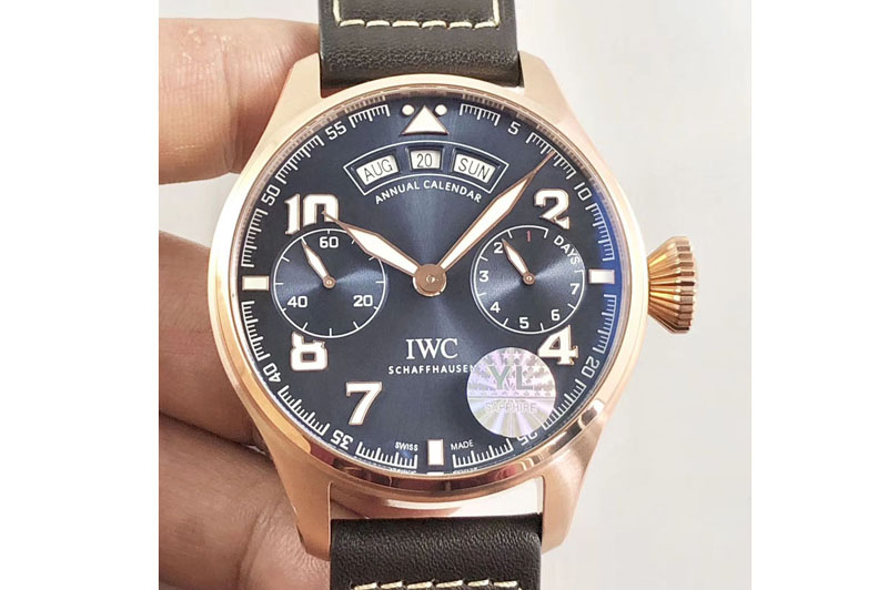 IWC Big Pilot Real PR IW502701 RG YLF 1:1 Best Edition Blue Dial on Black Calfskin Strap A52850