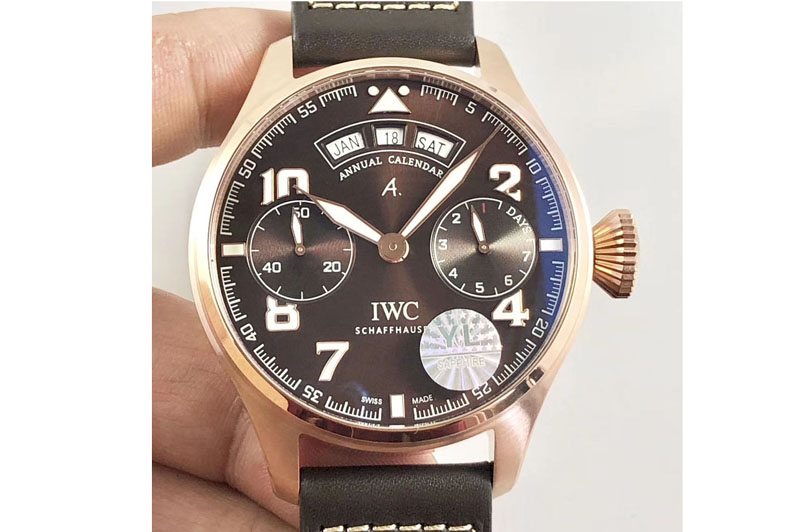 IWC Big Pilot Real PR IW502706 RG YLF 1:1 Best Edition Brown Dial on Black Calfskin Strap A52850