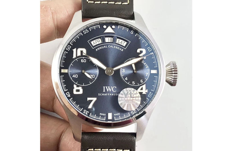 IWC Big Pilot Real PR IW502703 SS YLF 1:1 Best Edition Blue Dial on Black Calfskin Strap A52850