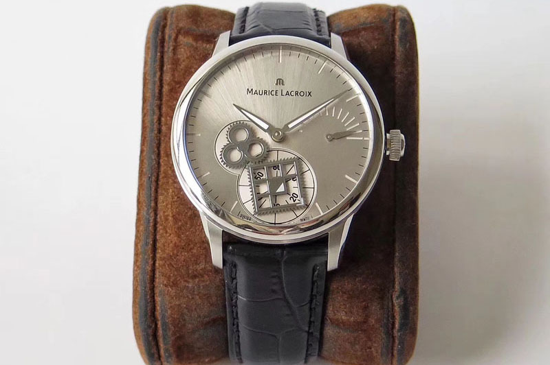 Maurice LeCroix Masterpiece Square Wheel SS V2 AMF 1:1 Best Edition Silver Dial on Black Leather Strap A6498