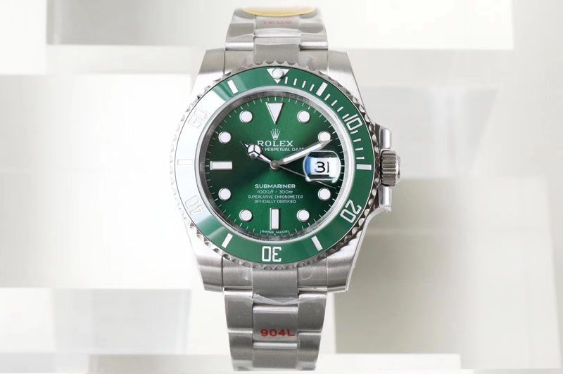 Rolex Submariner 116610 LV Green Ceramic 904L Nail Marker 1:1 Best Edition on SS Bracelet A3135