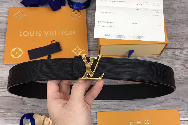 Louis Vuitton LV Supreme 40mm Belt Black Epi Leather