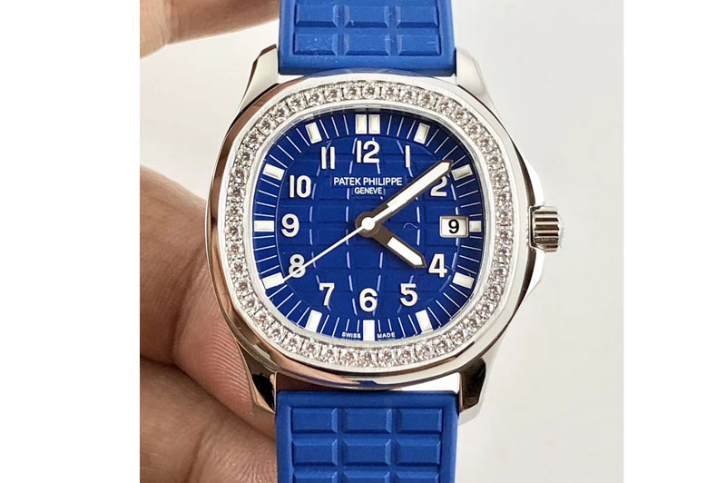 Patek Philippe Aquanaut 5067A PPF 1:1 Best Edition Blue Textured Dial on Blue Rubber Strap PP Cal.E23-250