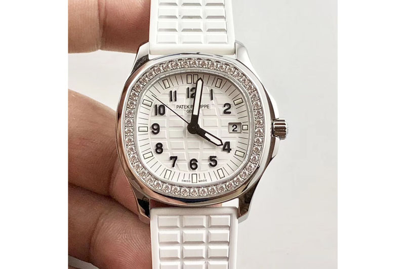 Patek Philippe Aquanaut 5067A PPF 1:1 Best Edition White Textured Dial on White Rubber Strap PP Cal.E23-250