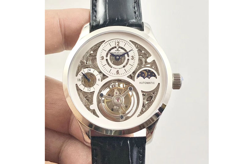 Jaeger-LeCoultre Master Tourbillon GMT SS/LE Moonphase Skeleton Dial Cal.3310 Tourbillon
