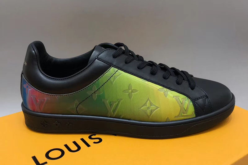Louis Vuitton 1A5HC4 LV Luxembourg Sneaker And Shoes Black Leather And Monogram textile