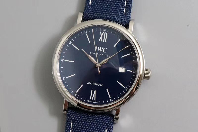 IWC Portofino Automatic Edition 150 Years IWS Best Edtion Blue Dial on Blue Nylon Strap A2892