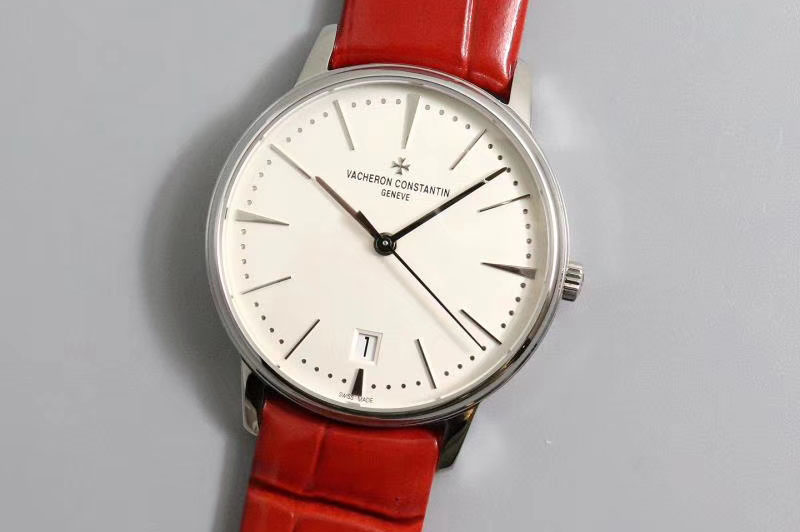 Vacheron Constantin Patrimony 84100U Ladies MKS Best Edtion SS/LE White Dial Red Leather Strap Cal.2450