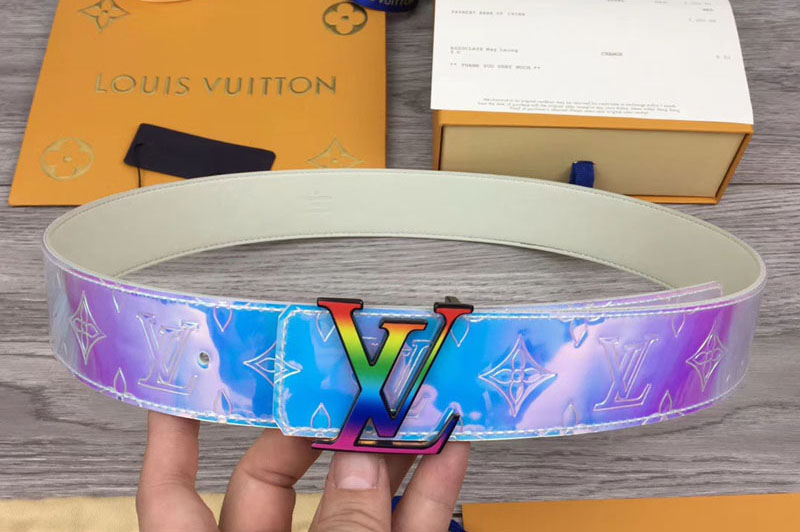 Louis Vuitton M0165 LV Prism 40mm belt Monogram Embossed PVC Rainbow LV Buckle