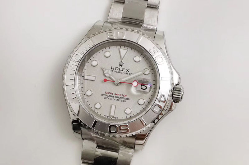 Rolex Yacht-Master 116622 1:1 Noob Best Edition 904L Steel Silver Dial Red Hand on Bracelet SA3135