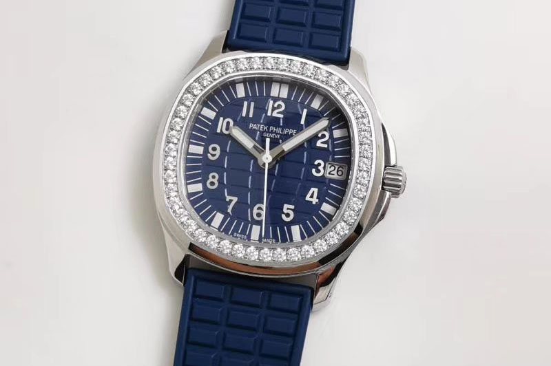 Patek Philippe Aquanaut 5068 SS PPF 1:1 Best Edition Blue Textured Dial on Blue Rubber Strap 324CS