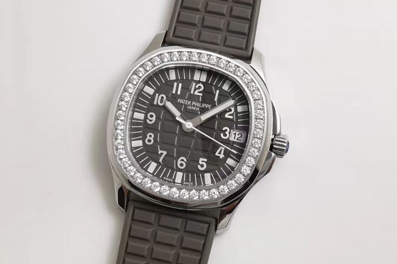 Patek Philippe Aquanaut 5068 SS PPF 1:1 Best Edition Brown Textured Dial on Brown Rubber Strap 324CS