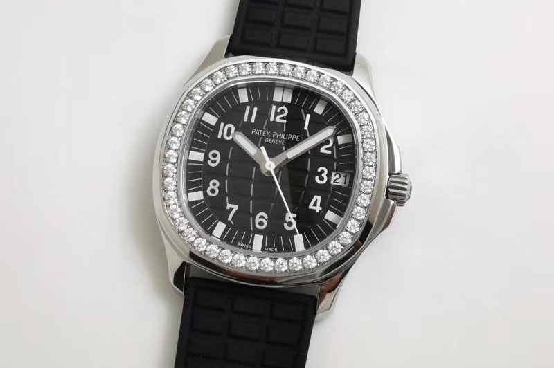 Patek Philippe Aquanaut 5068 SS PPF 1:1 Best Edition Black Textured Dial on Black Rubber Strap 324CS