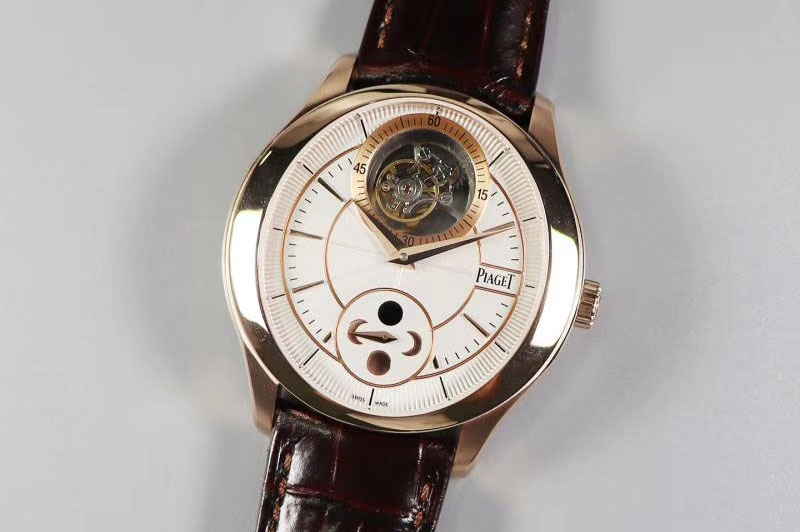 Piaget Black Tie Gouverneur Tourbillon Moonphase R8 Factory RG/LE White Dial Cal.642P
