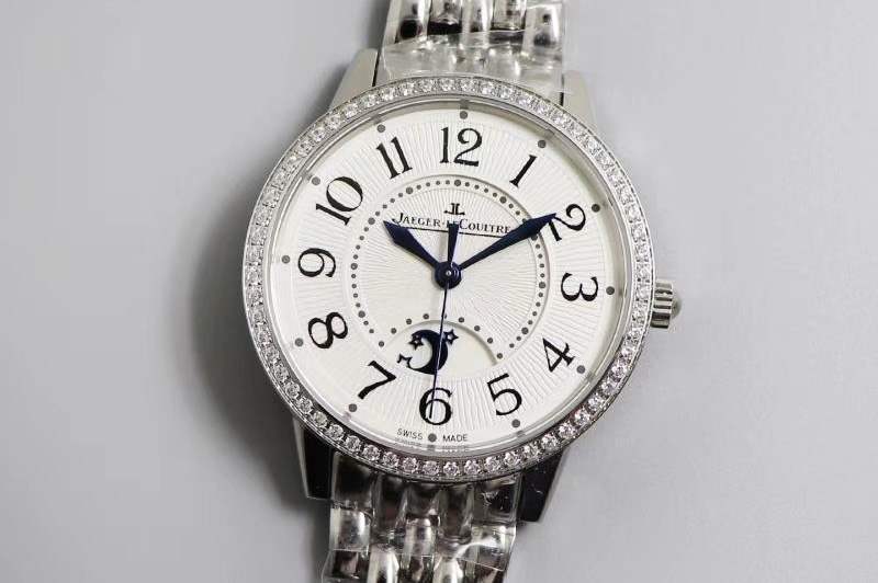 Jaeger-LeCoultre Rendez-Vous Night & Day SS ZF 1:1 Best Edition WhiteTextured Dial Diamonds Bezel on SS Bracelet A898