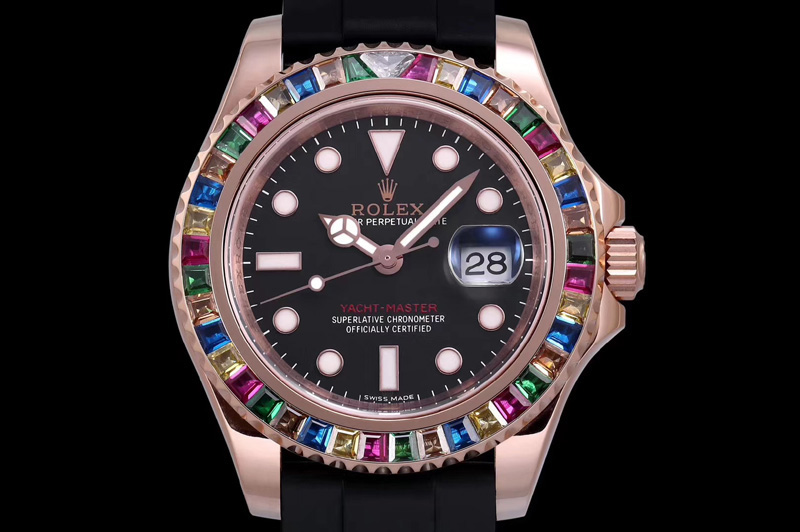 Rolex Yacht-Master 40 116695SATS TWF Best Edition Black Dial on Rubber Strap A2836