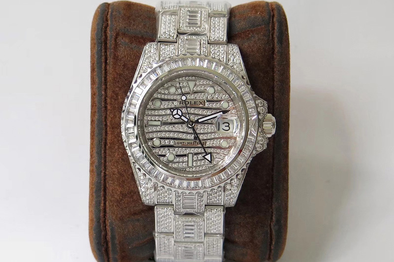 Rolex GMT Master II 116769 BRIL Full Diamonds Watch TWF Best Edition A2836