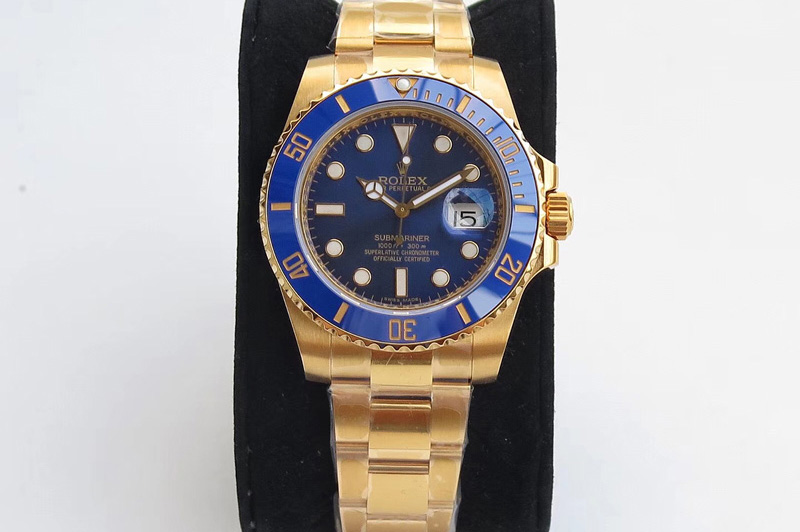 Rolex Submariner 116613 LB VRF 1:1 Best Edition YG Wrapped Blue Dial on YG Wrapped Bracelet A2836 MAX Version