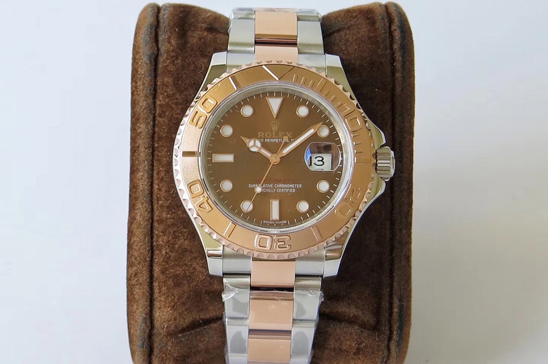 Rolex Yacht-Master 116621 SS/RG VRF 1:1 Best Edition Brown Dial on SS/RG Bracelet A2836