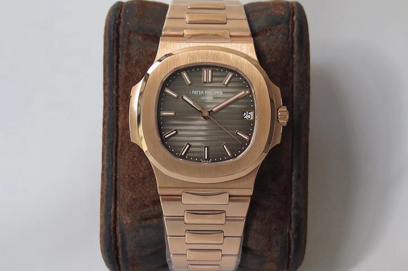 Patek Philippe Nautilus 5711 RG PPF 1:1 Best Edition Brown Textured Dial on RG Bracelet 324CS (Free box)