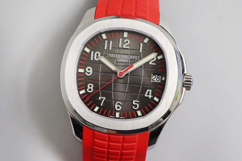 Patek Philippe Aquanaut 5167A Singapore Edition SS ZF 1:1 Best Edition Red Second Hand on Red Rubber Strap 324CS (Free box)