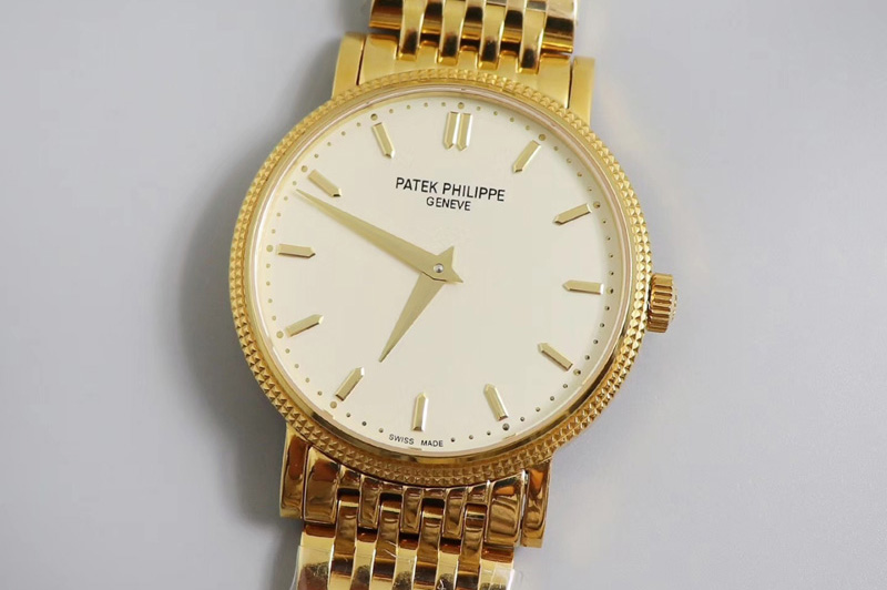 Patek Philippe Calatrava 5120G Yellow Gold TW Best Edtion White Dial on YG Bracelet Cal.240