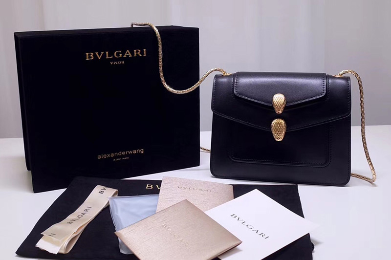 Alexander Wang x Bvlgari 288741 Crossbody Bags Black Smooth Calf Leather