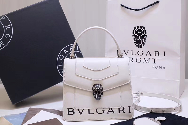 Bvlgari Serpenti Forever 38329 Crossbody Bags White Calf Leather With Print
