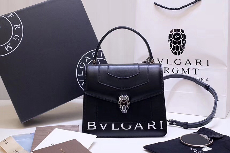 Bvlgari Serpenti Forever 38329 Crossbody Bags Black Calf Leather With Print