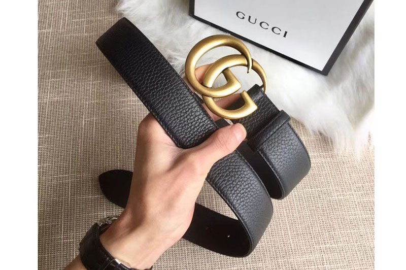 Gucci ‎414516 40mm Leather belt with Double G buckle Black Leather