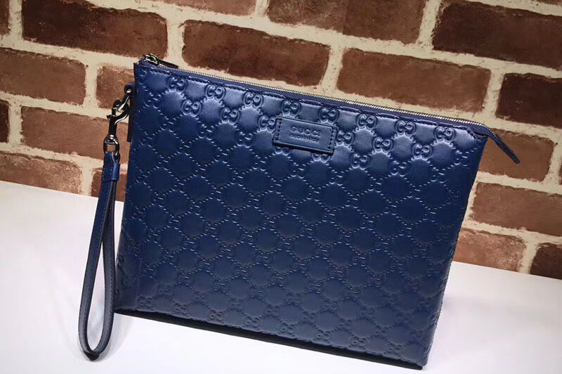 Gucci Signature soft Leather men's bag Blue