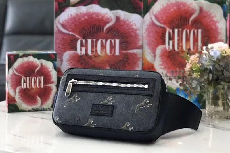 Gucci 474293 Soft GG Supreme tigers belt bag Black