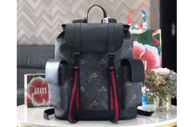 Gucci 495563 Soft GG Supreme tigers backpack Black