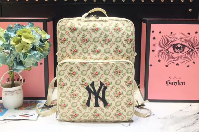 Gucci ‎536724 Medium backpack with NY Yankees patch Flower
