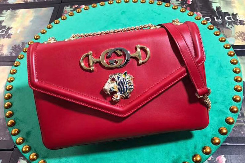 Gucci 537241 Rajah medium shoulder bags Red leather