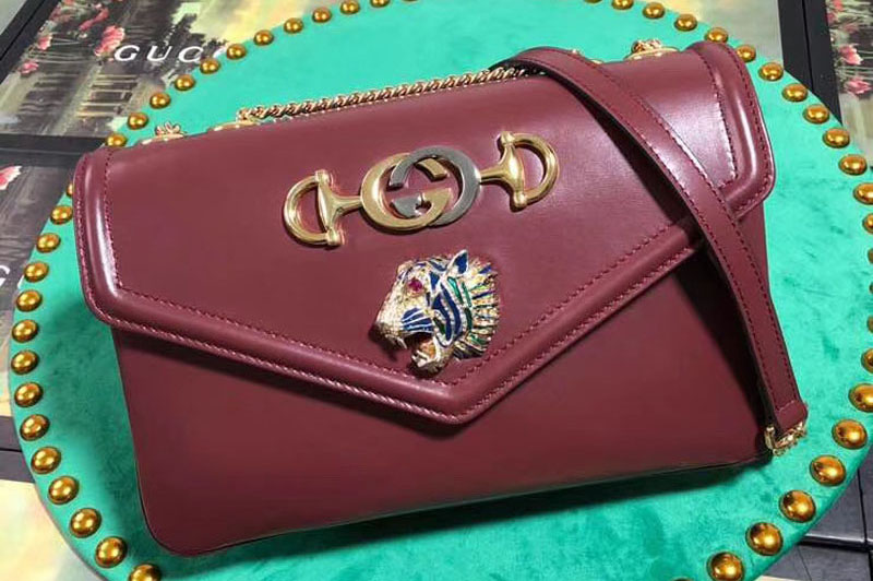 Gucci 537241 Rajah medium shoulder bags burgundy leather