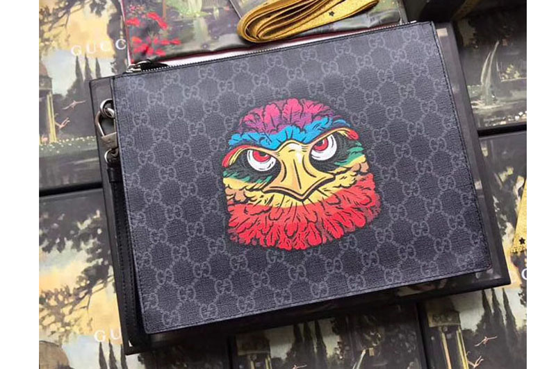 Gucci 547084 GG Supreme pouch with Owl